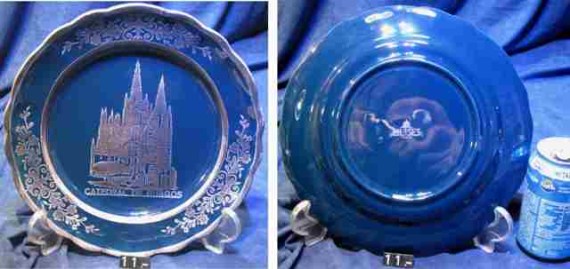 11 PLATO AZUL PLATA CATEDRAL BURGOS